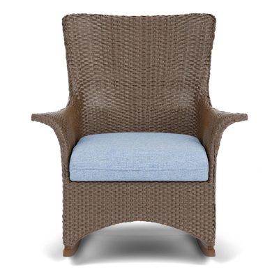 Mandalay Wicker Rocking Chair w/ Cushions in Bark/Demo Skyway By Lloyd Flanders