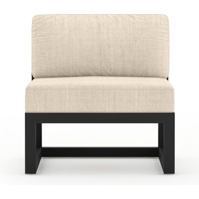 Misty Cove Aluminum Middle Section in Black W/ Canvas Flax Cushions By Lakeview