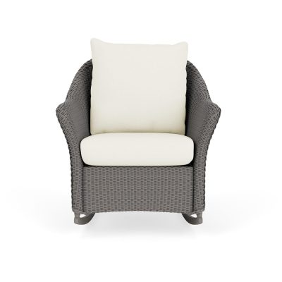 Weekend Retreat Wicker Rocking Chair in Pewter/Sailcloth Salt By Lloyd Flanders