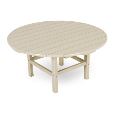 POLYWOOD 38-Inch Round Conversation Table – Sand