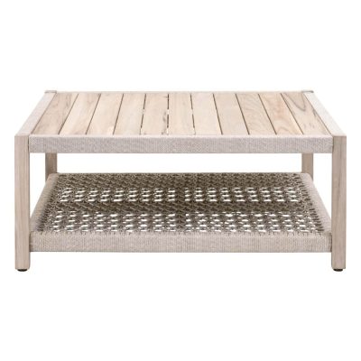 Heritage Way Taupe & White Woven Rope Square Coffee Table By Lakeview