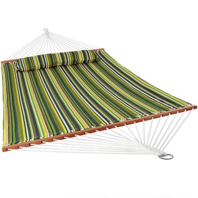 Ultimate Patio Quilted Double Hammock & Pillow – Melon Stripe