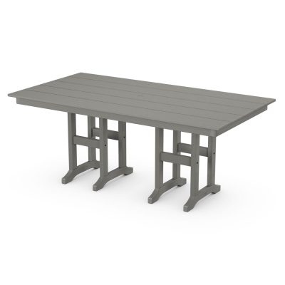 POLYWOOD 37 X 72-Inch Farmhouse Dining Table – Slate Grey