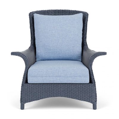 Mandalay Wicker Club Chair in Denim Blue/Demo Skyway By Lloyd Flanders