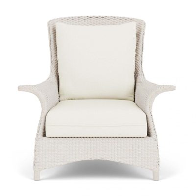 Mandalay Wicker Club Chair in Antique White/Sailcloth Salt By Lloyd Flanders