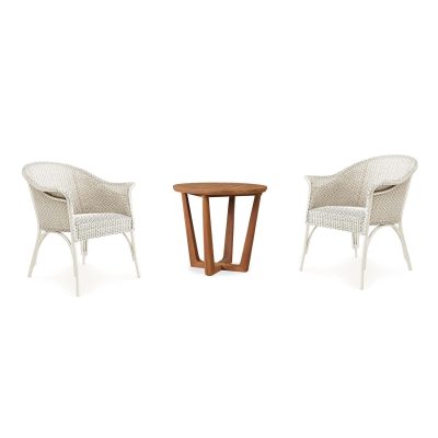 Timeless View 3 Pc Wicker Seating Set W/Club Chairs in Ivory By Lakeview