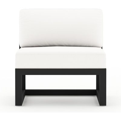 Misty Cove Aluminum Middle Section in Black W/ Canvas Natural Cushions By Lakeview