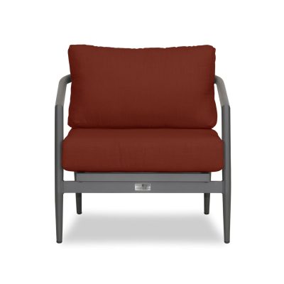 Midnight Cove Aluminum Club Chair in Slate/Pebble Gray/Canvas Henna By Lakeview Outdoor Designs