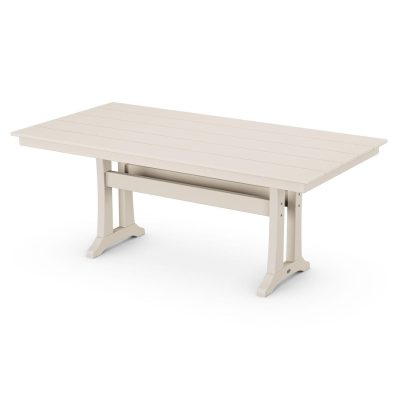 POLYWOOD 37 X 72-Inch Farmhouse Trestle Dining Table – Sand