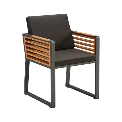 HIGOLD MANHATTAN – NY Aluminum Dining Arm Chair in Black By HIGOLD