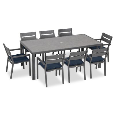 Calm Bay 9 Pc Rectangular Dining Set in Slate/Spectrum Indigo by Lakeview