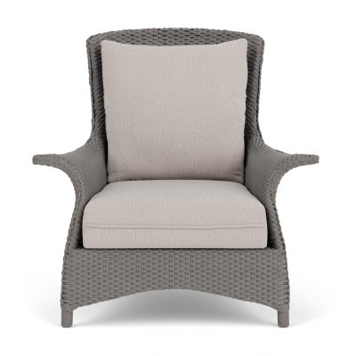 Mandalay Wicker Club Chair in Pewter/Remy Cloud By Lloyd Flanders