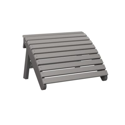 Berlin Gardens Folding Adirondack Footstool – Light Gray on Smoke Gray