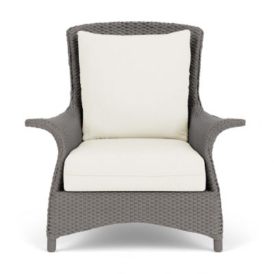 Mandalay Wicker Club Chair in Pewter/Sailcloth Salt By Lloyd Flanders