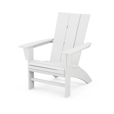 POLYWOOD Modern Curveback Adirondack Chair – White