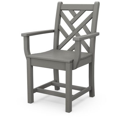 POLYWOOD Chippendale Dining Arm Chair – Slate Gray