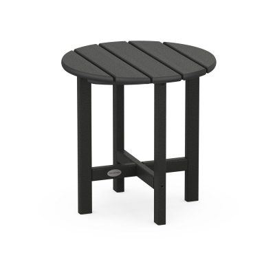 POLYWOOD 18-Inch Round Side Table – Black