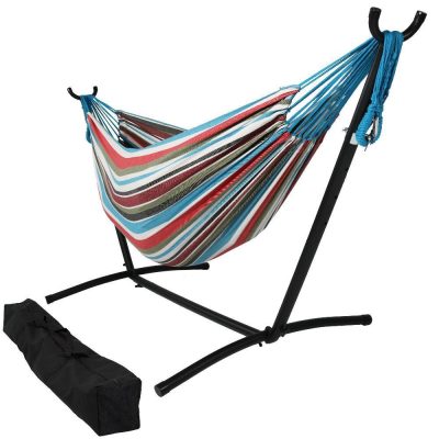 Ultimate Patio Brazilian Double Hammock w/ Stand – Cool Breeze