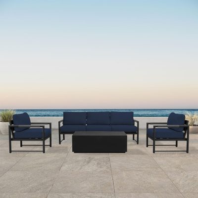 Lakeview Avenue Bay Black/Carbon 4 Pc Sofa Set – Spectrum Indigo