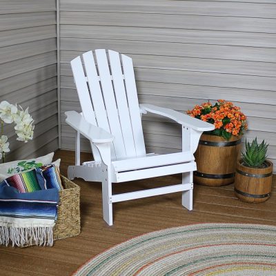 Ultimate Patio Wooden Adirondack Chair – White