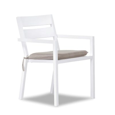 Calm Bay Dining Arm Chair in White/Cast Silver by Lakeview