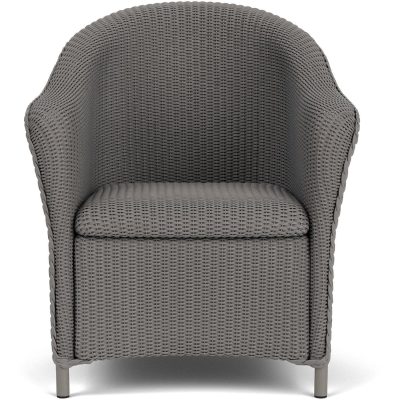 Reflections Wicker Dining Arm Chair in Pewter By Lloyd Flanders