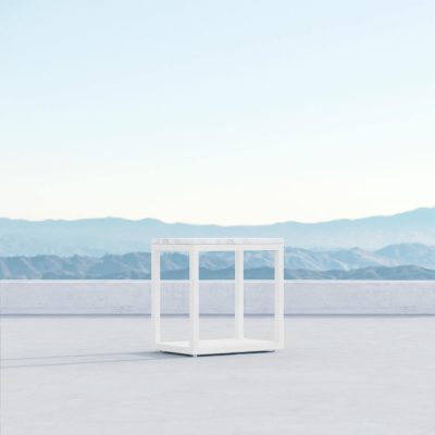 Seaview Aluminum End Table in White by Azzurro Living