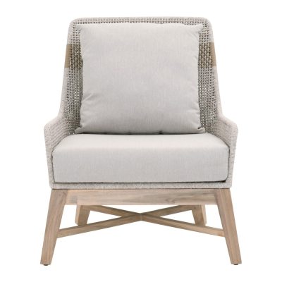 Cocoa Way Woven Rope Club Chair in Taupe & White By Lakeview