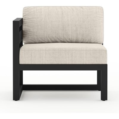 Misty Cove Aluminum Left Arm Section in Black W/ Cast Silver Cushions By Lakeview