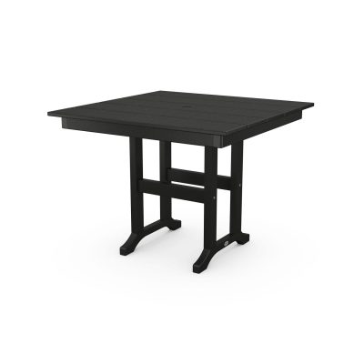 POLYWOOD 37-Inch Farmhouse Dining Table – Black