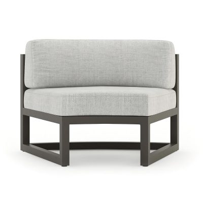 Misty Cove Aluminum Curve Seat 2 Piece in Slate W/ Cast Silver Cushions By Lakeview