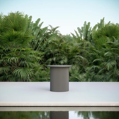 Palma Charcoal Aluminum End Table by Azzurro Living