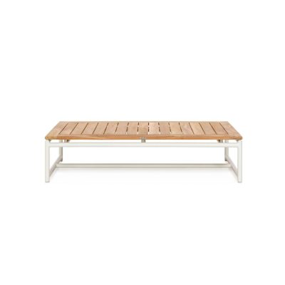 Barbados 51 Inch Rectangular Coffee Table in Pearl By Teak + Table