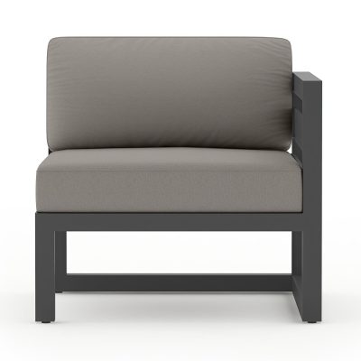 Misty Cove Aluminum Right Arm Section in Slate W/ Canvas Charcoal Cushions By Lakeview