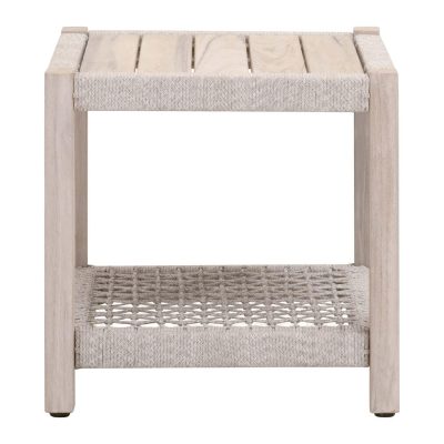 Heritage Way Taupe & White Woven Rope End Table By Lakeview