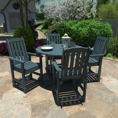 Hart Lane 5 Pc Set Recycled Plastic Counter Height Dining Set In Nantucket Blue By Lakeview