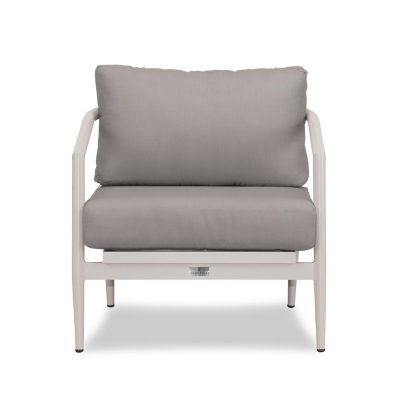 Midnight Cove Aluminum Club Chair in Urban Stone/Carrera/Canvas Charcoal By Lakeview Outdoor Designs