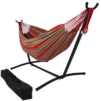 Ultimate Patio Brazilian Double Hammock w/ Stand – Sunset