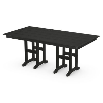 POLYWOOD 37 X 72-Inch Farmhouse Dining Table – Black