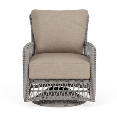 Mackinac Wicker Club Chair w/ Swivel Gliders in Putty/Demo Oatmeal By Lloyd Flanders