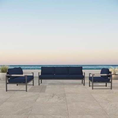 Lakeview Avenue Bay Slate/Pebble Gray 3 Pc Sofa Loveseat Set – Spectrum Indigo