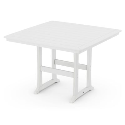 POLYWOOD Nautical Trestle 59-Inch Bar Table – White