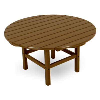 POLYWOOD 38-Inch Round Conversation Table – Teak