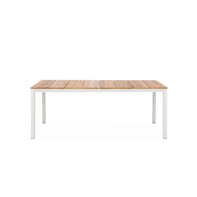 Barbados 78 Inch Rectangular Dining Table in White By Teak + Table