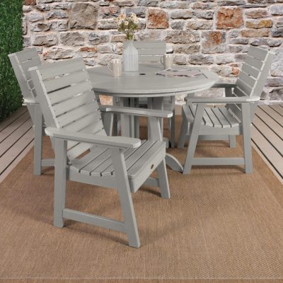 Elm Pointe 5 Pc Set Recycled Plastic Dining Set In Harbor Gray By Lakeview