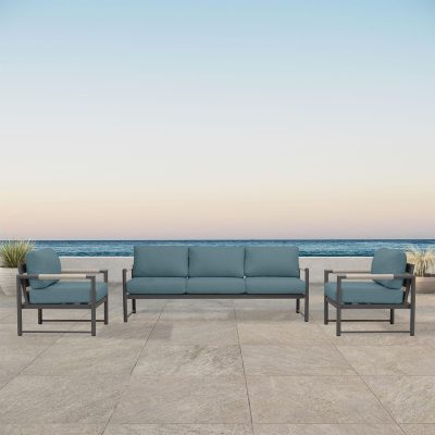 Lakeview Avenue Bay Slate/Pebble Gray 3 Pc Sofa Club Chair Set – Cast Lagoon