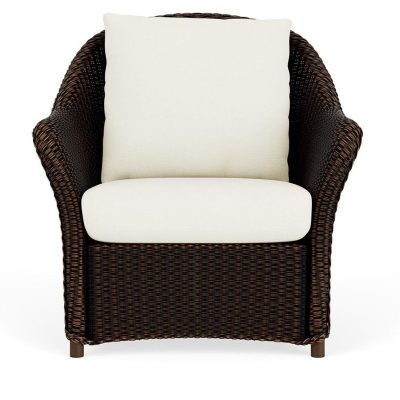 Weekend Retreat Wicker Club Chair in Mink/Sailcloth Salt By Lloyd Flanders