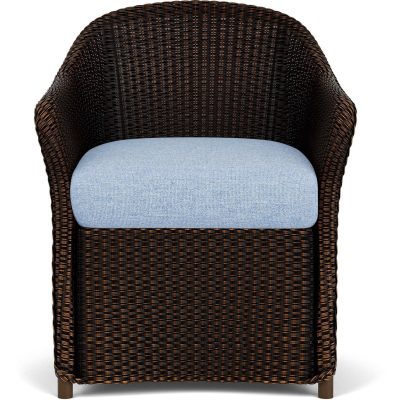 Weekend Retreat Wicker Dining Arm Chair in Mink/Demo Skyway By Lloyd Flanders