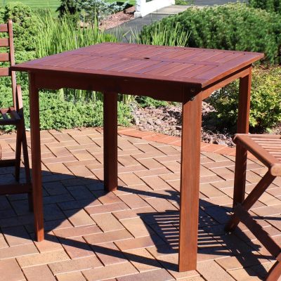 Ultimate Patio 31 1/2-Inch Meranti Wood Square Table W/ Teak Oil Finish