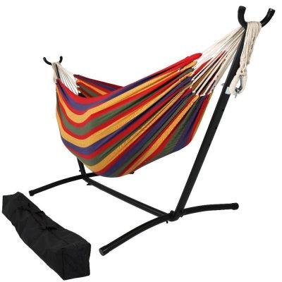 Ultimate Patio Brazilian Double Hammock w/ Stand – Tropical